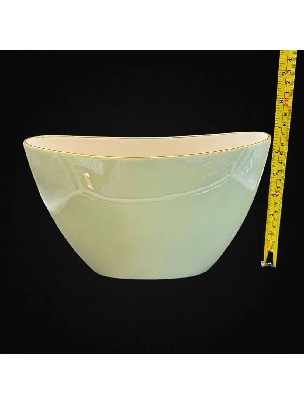 Vintage Lenox Ivory Gold Trim Oval Porcelain Vase, Made in USA, 7